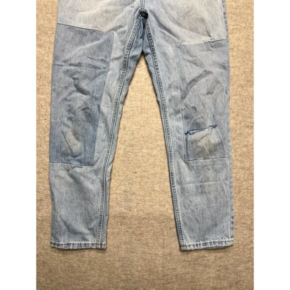 Everlane The 90s Cheaky Jean Denim Patchwork Distressed 28 Crop Light Wash - Picture 3 of 11